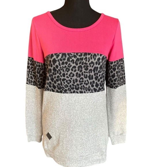 Simply Southern Tops - Simply Southern Collection Long Sleeve Shirt Animal Print Color Block